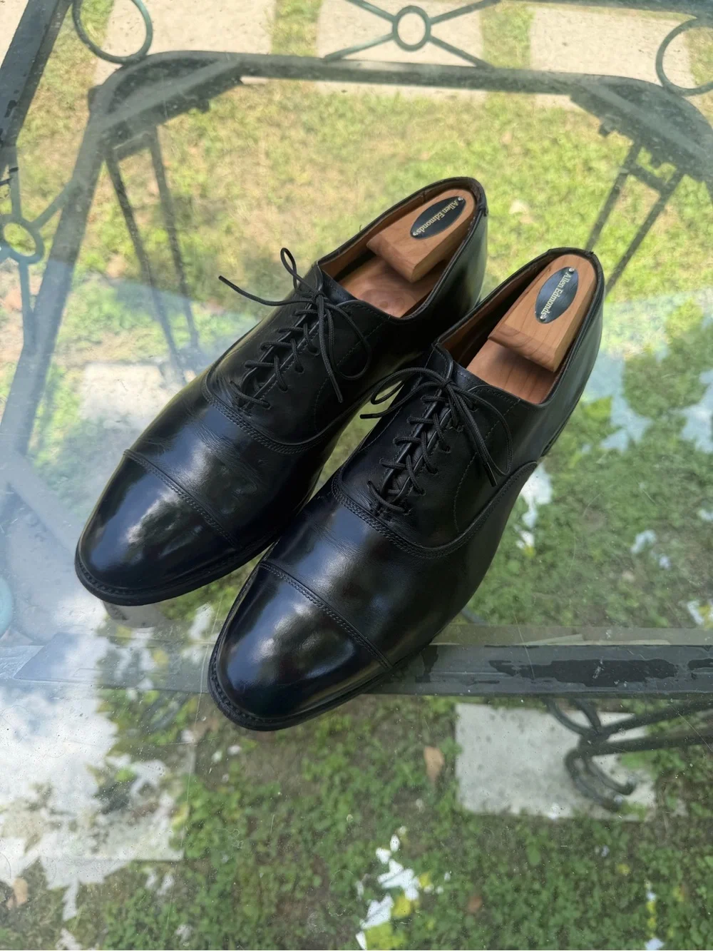 Allen Edmonds Park Avenue Black Cap Toe Oxford Dress Shoes Mens 10.5 C USA